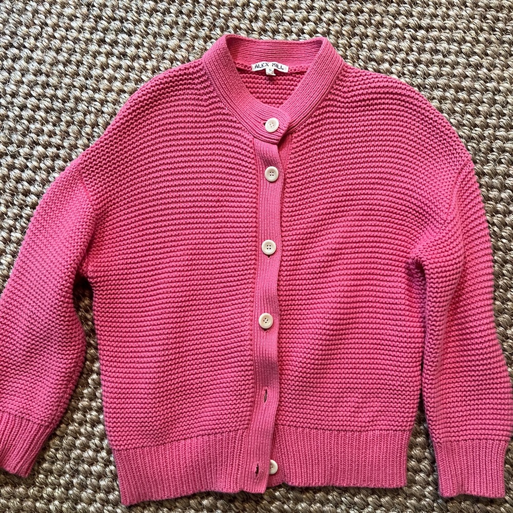 Alex Mill Pink Button-Up Cardigan